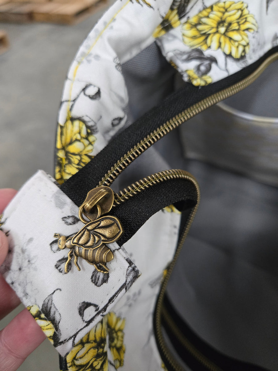 Large Handmade Tote Bag Floral Bees Miller Bee Supply