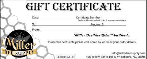 Miller Bee Supply Gift Card